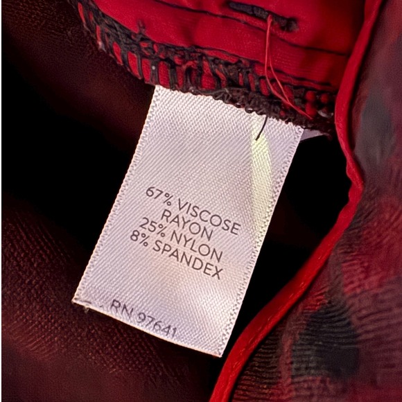 j Jill Women's XL‎ Ponte Slim Leg Pants Burgundy Houndstooth Stretch Casual - Picture 4 of 6